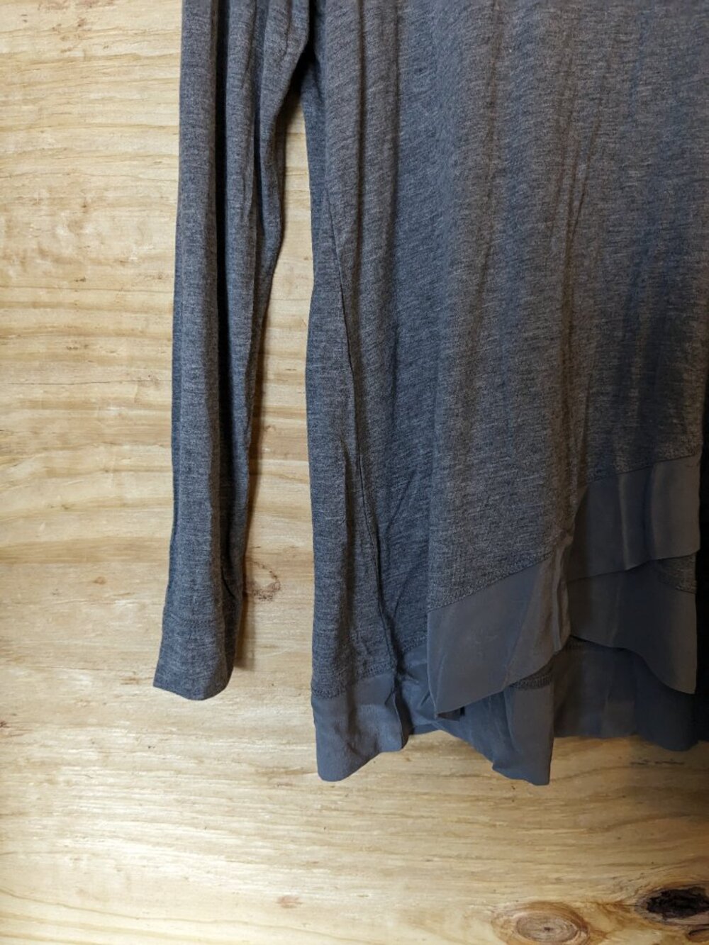 Poetry Gray Wool Silk Top Womens US 6 Small Lagenlook Minimalist Layered Knit - Picture 4 of 7